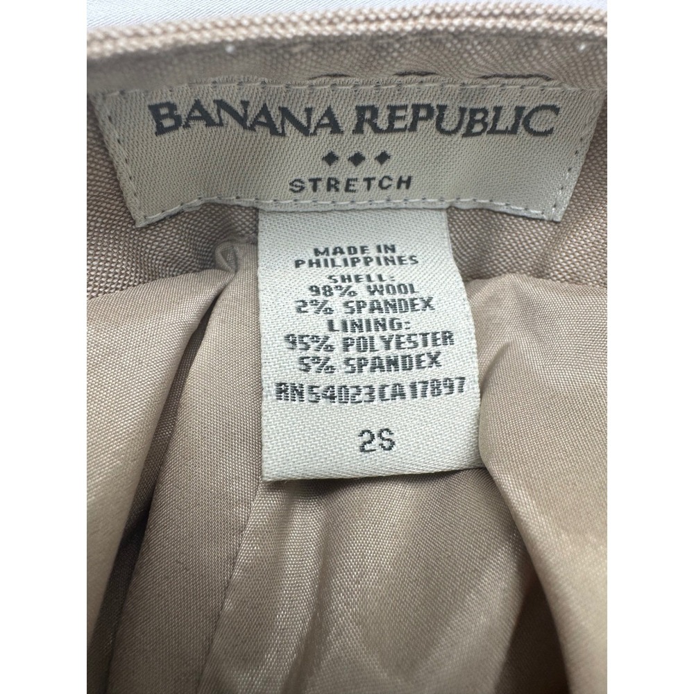 Banana Republic Women's Stretch Wool Blend Career Dress Pants‎ Tan Size 2S - Picture 6 of 16